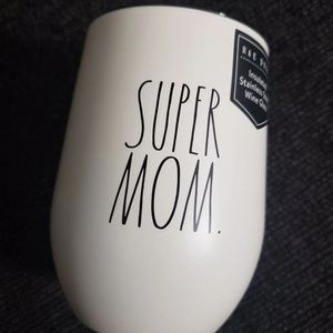 Rae Dunn SUPER MOM wine glass